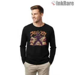Goku Explosive Aura Street Art Shirt on black long sleeve shirt for men graphic tee