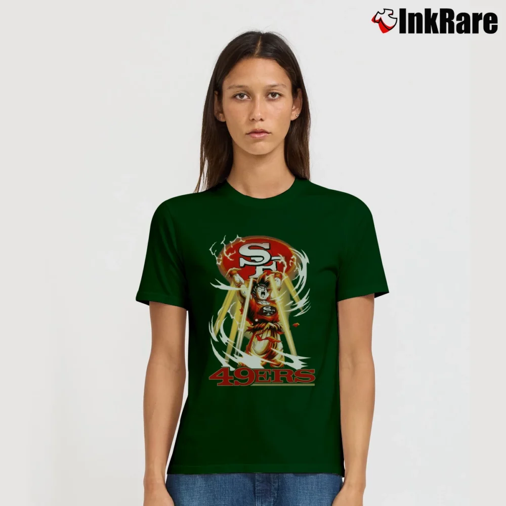 Women’s Goku Genki Dama San Francisco 49ers Mashup Signature T-Shirt in forest green | Soft, Flattering Fit