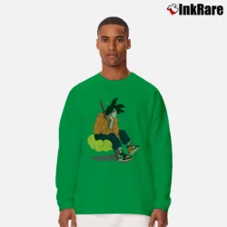 Men’s Goku Nimbus Cloud Dragon Ball Z Retro Long-Sleeve Shirt in irish green | Sleek, Lightweight, Year-Round Wear