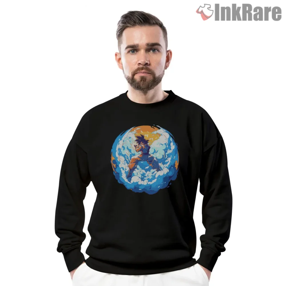 Goku Ocean Sphere Energy Clash Shirt on graphic shirt for men graphic tee