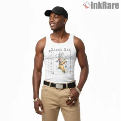 Goku Perfected Ultra Instinct Silver Power Shirt on white tank top for men graphic tee