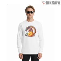 Goku Riding Shenron Dragon Ball Adventure Shirt on white long sleeve shirt for men graphic tee