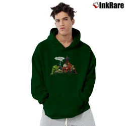 Men’s Goku Saved The World Funny Dragon Ball Avengers Pullover Hoodie in forest green | Cozy, Durable, Modern Fit