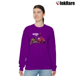 Women’s Goku Saved The World Funny Dragon Ball Avengers Relaxed Sweatshirt in purple | Soft, Laid-Back Vibe