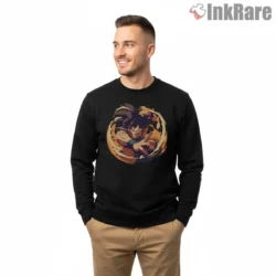 Goku Spiraling Combat Rush Shirt on graphic shirt for men graphic tee