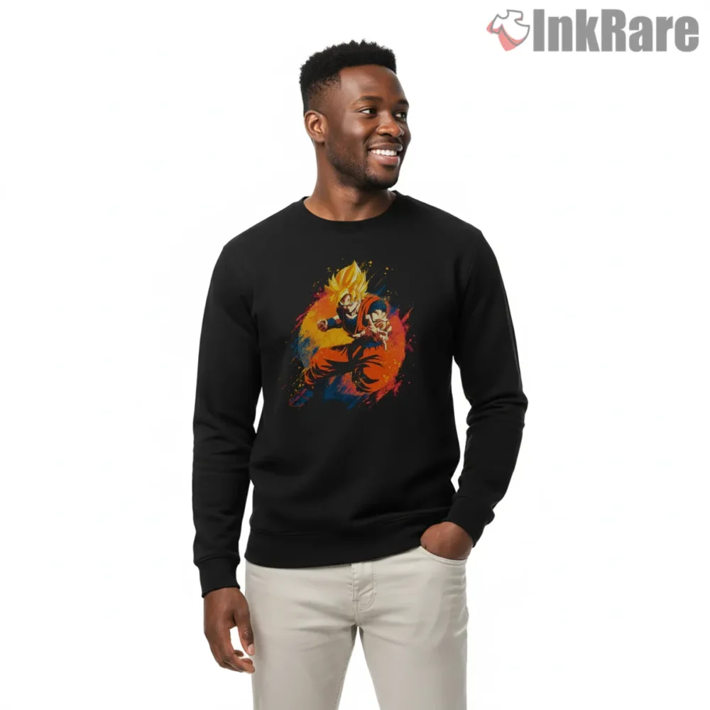 Goku Super Saiyan Firestorm Power Up Shirt on graphic shirt for men graphic tee