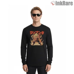 Goku Super Saiyan Kanji Blast Shirt on black long sleeve shirt for men graphic tee