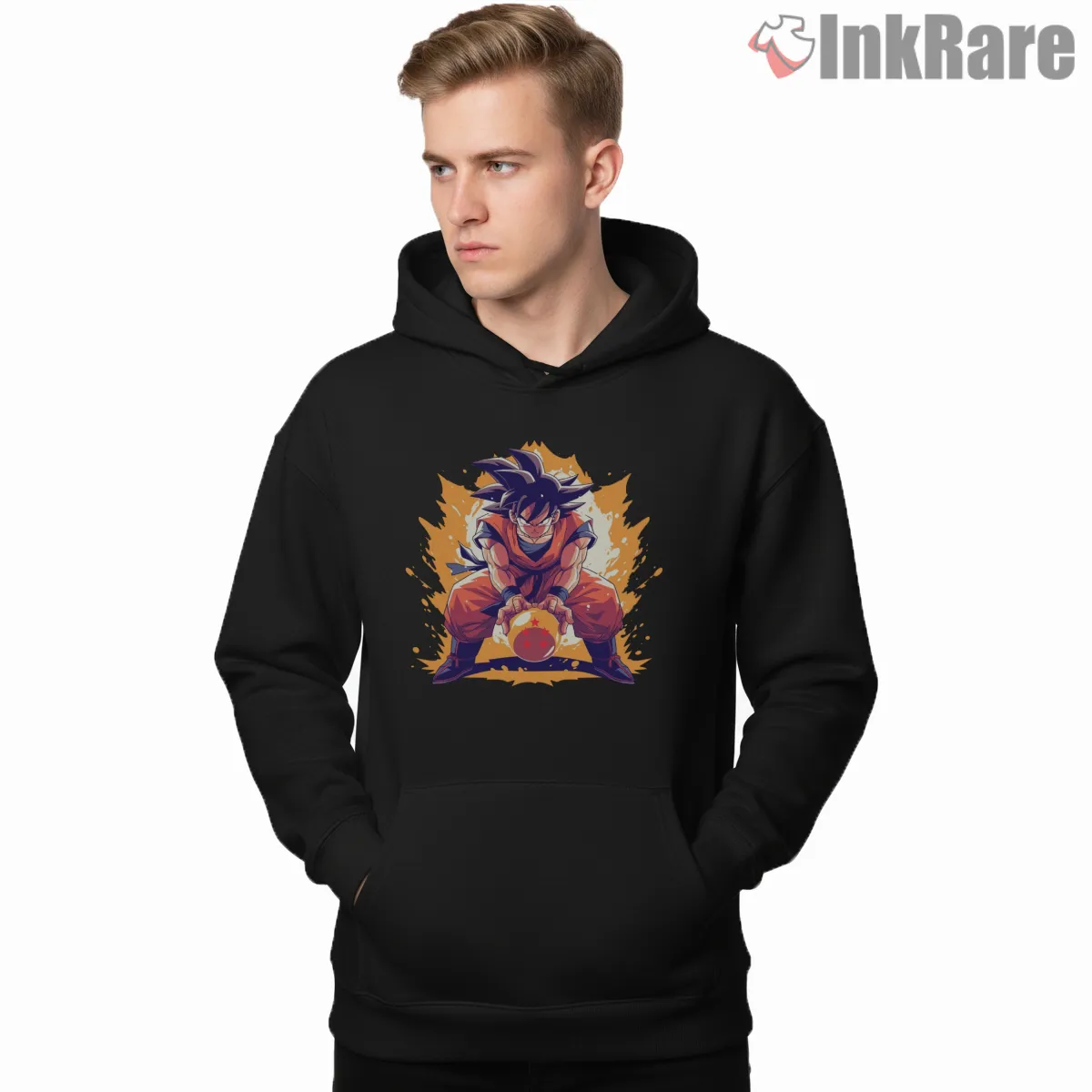 Goku Super Saiyan Power Burst Hoodie Black Goku Super Saiyan Power Burst Shirt on black hoodie for men graphic tee