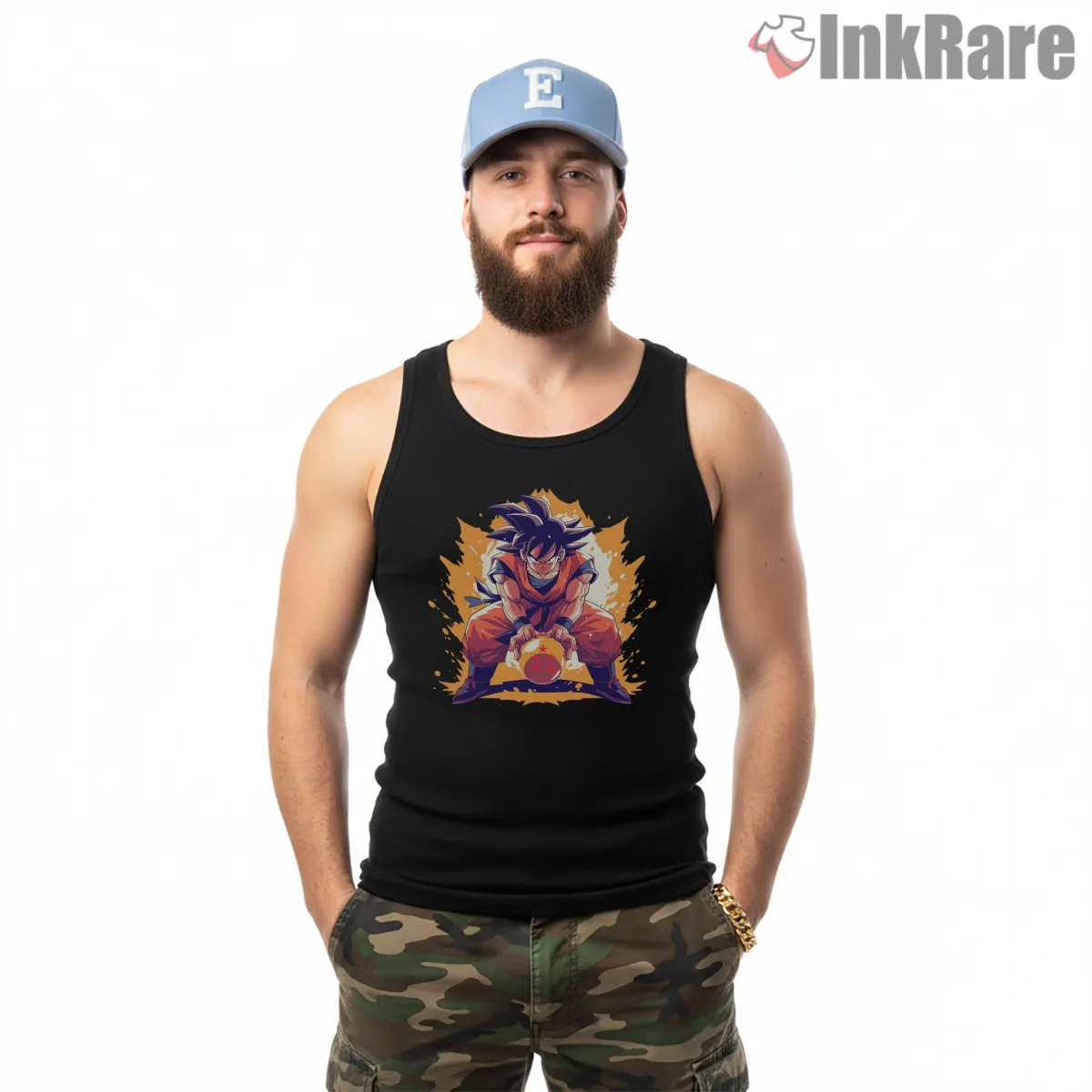 Goku Super Saiyan Power Burst Tank Top Black Goku Super Saiyan Power Burst Shirt on black tank top for men graphic tee