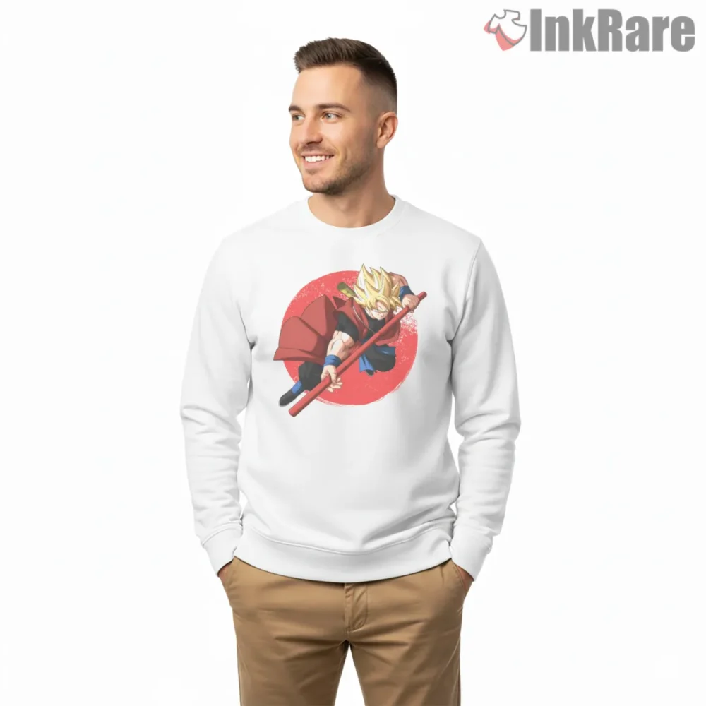 Goku Super Saiyan Staff Strike Warrior Shirt on graphic shirt for men graphic tee