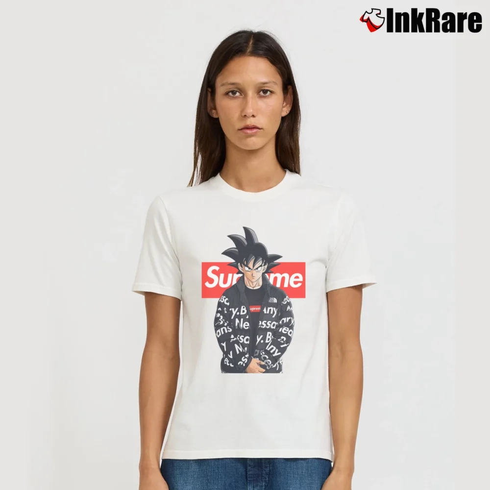 Women’s Goku Supreme Streetwear Parody Signature T-Shirt in white | Soft, Flattering Fit