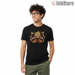 Goku Thunder Ring Power Charge Shirt on black short sleeve shirt for men graphic tee