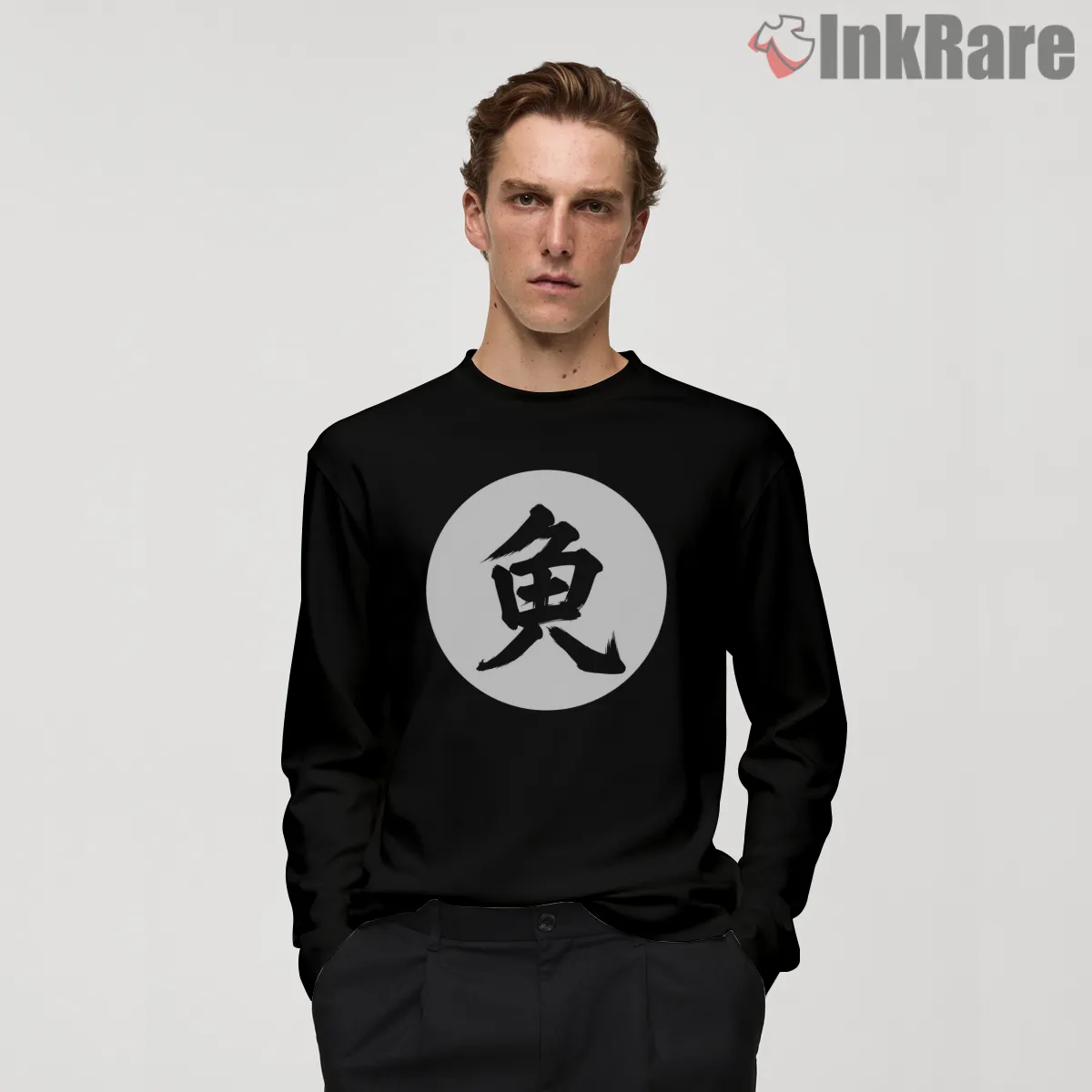 Goku Training Kanji Emblem Long Sleeve Black Goku Training Kanji Emblem Shirt on black long sleeve shirt for men graphic tee