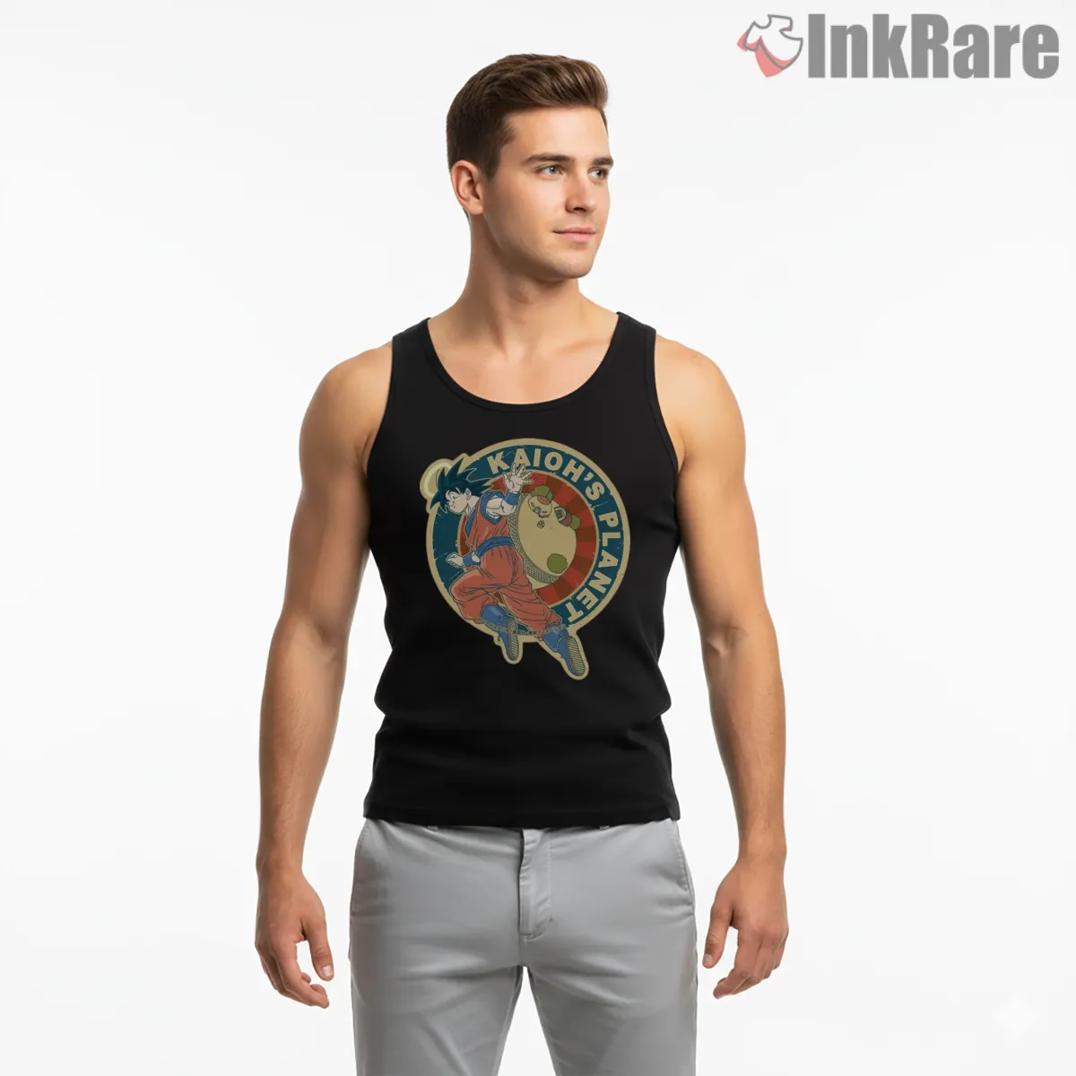 Goku Training On Kaios Planet Tank Top Black Goku Training On Kaios Planet Shirt on black tank top for men graphic tee