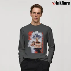 Men’s Goku Ultra Instinct Dragon Ball Super Long-Sleeve Shirt in charcoal | Sleek, Lightweight, Year-Round Wear
