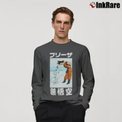 Men’s Goku Vs Frieza Dragon Ball Z Battle Long-Sleeve Shirt in charcoal | Sleek, Lightweight, Year-Round Wear