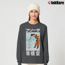 Women’s Goku Vs Frieza Dragon Ball Z Battle Long-Sleeve Top in charcoal | Sleek, Versatile, All-Season