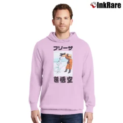 Men’s Goku Vs Frieza Dragon Ball Z Classic Battle Pullover Hoodie in light pink | Cozy, Durable, Modern Fit