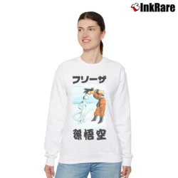 Women’s Goku Vs Frieza Dragon Ball Z Classic Battle Relaxed Sweatshirt in white | Soft, Laid-Back Vibe