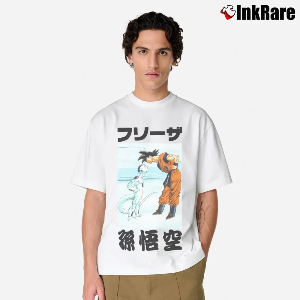 Men’s Goku Vs Frieza Dragon Ball Z Classic Battle Classic T-Shirt in white | Soft, Breathable Everyday Wear