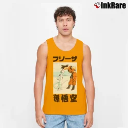 Men’s Goku Vs Frieza Dragon Ball Z Classic Battle Tank Top in orange | Breathable, Active-Friendly Design