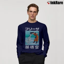 Men’s Goku Vs Frieza Staredown Dragon Ball Z Long-Sleeve Shirt in navy | Sleek, Lightweight, Year-Round Wear