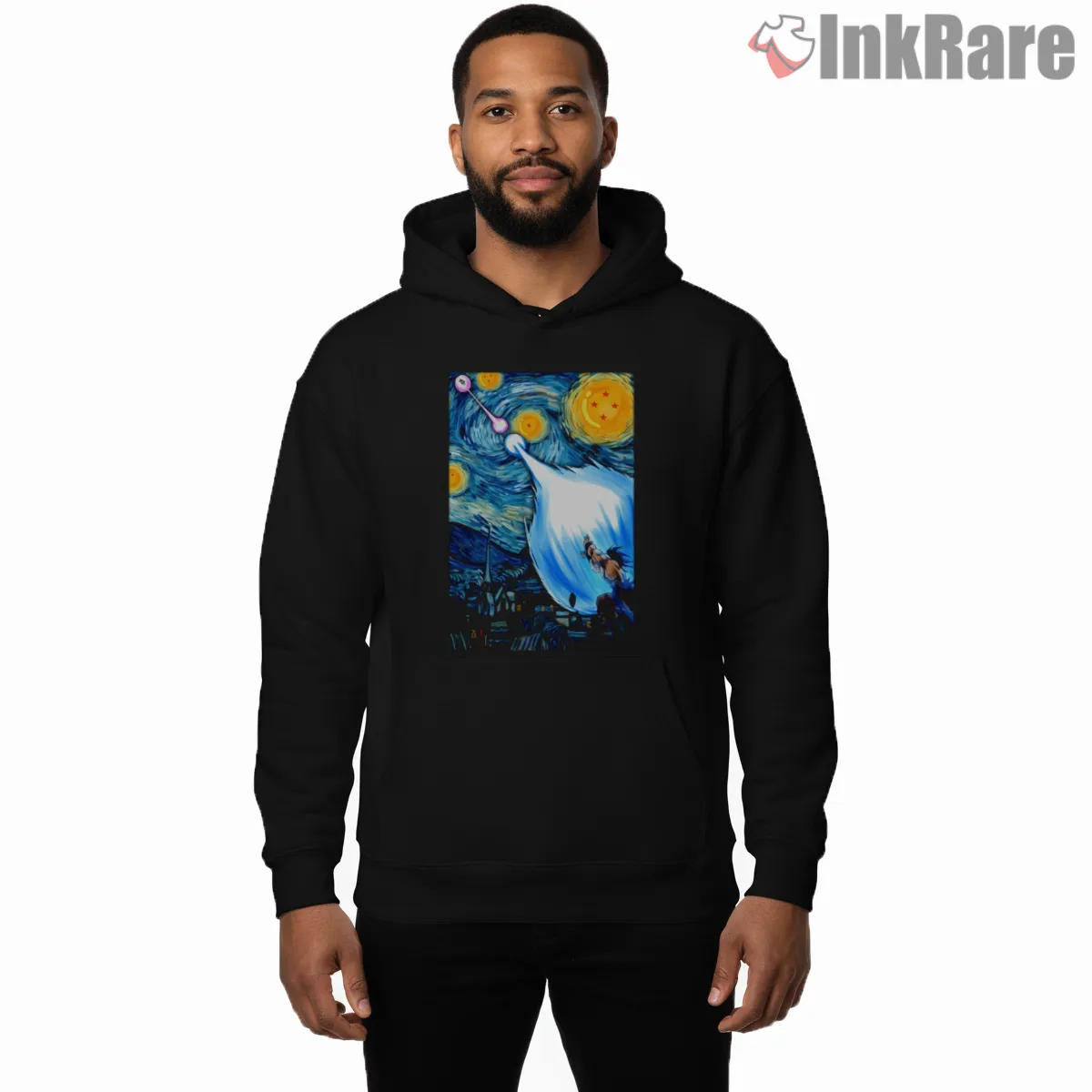 Goku Vs Vegeta Starry Night Battle Hoodie Black Goku Vs Vegeta Starry Night Battle Shirt on black hoodie for men graphic tee