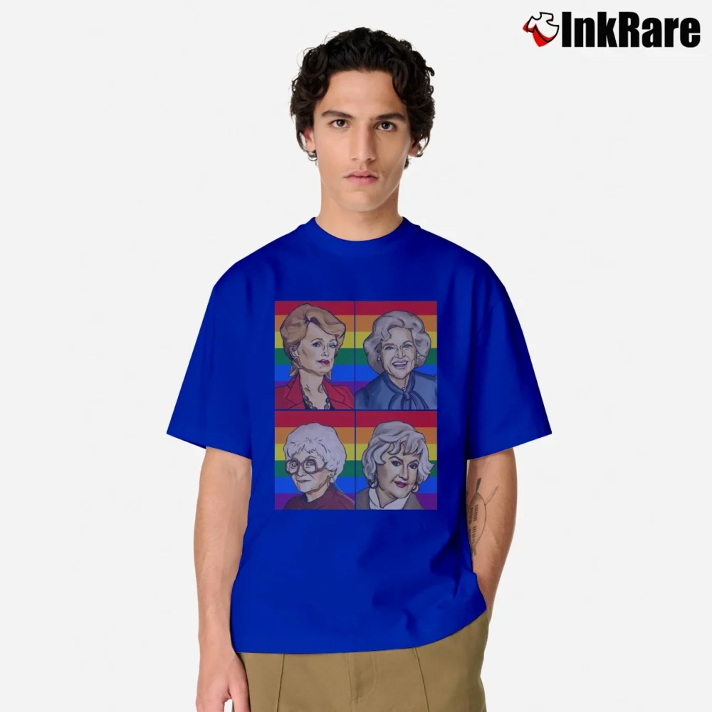 Men’s Golden Friend Lgbt Pride Rainbow Flag Classic T-Shirt in royal blue | Soft, Breathable Everyday Wear
