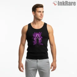 Golden Frieza Purple Shadow Kanji Shirt on black tank top for men graphic tee