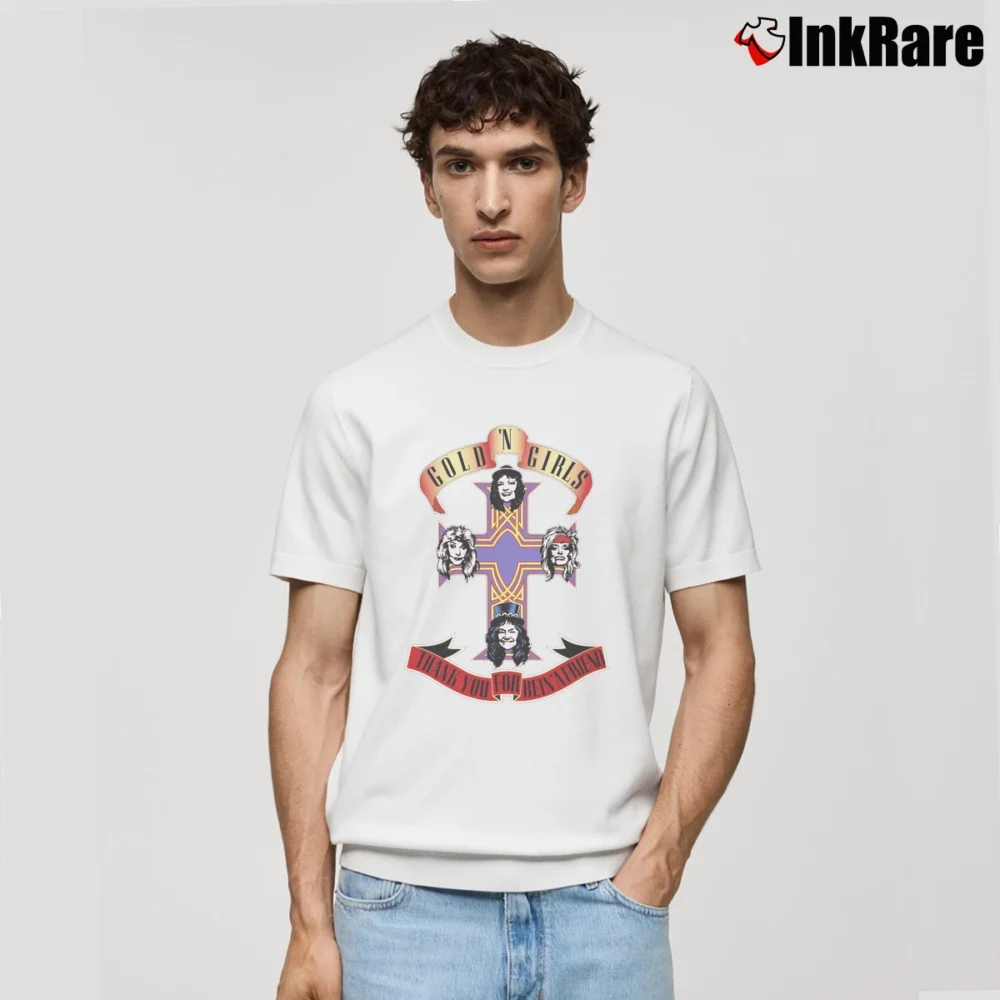 Men’s Golden Girls Guns N Roses Mashup Classic T-Shirt in white | Soft, Breathable Everyday Wear