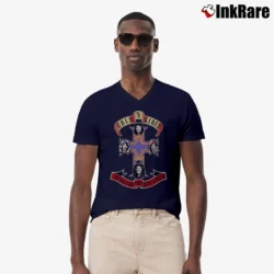 Men’s Golden Girls Guns N Roses Mashup V-Neck Tee in navy | Sharp, Breathable, Everyday Staple