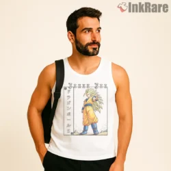 Golden Haired Martial Warrior Classic Poster Shirt on white tank top for men graphic tee