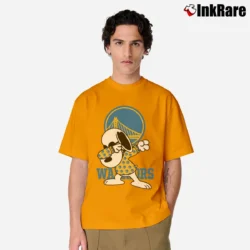Men’s Golden State Warriors Snoopy Dabbing Classic T-Shirt in orange | Soft, Breathable Everyday Wear
