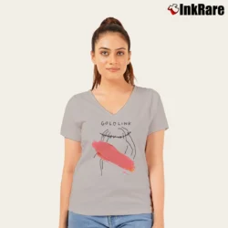 Women’s Goldlink 82 Music Graphic V-Neck Tee in sport grey | Chic Neckline, Soft Texture
