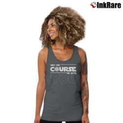 Women’s Golf May The Course Be With You Tank Top in charcoal | Lightweight, Movement-Friendly