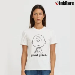 Women’s Good Grief Charlie Brown Face T-Shirt in white | Soft, Flattering Fit