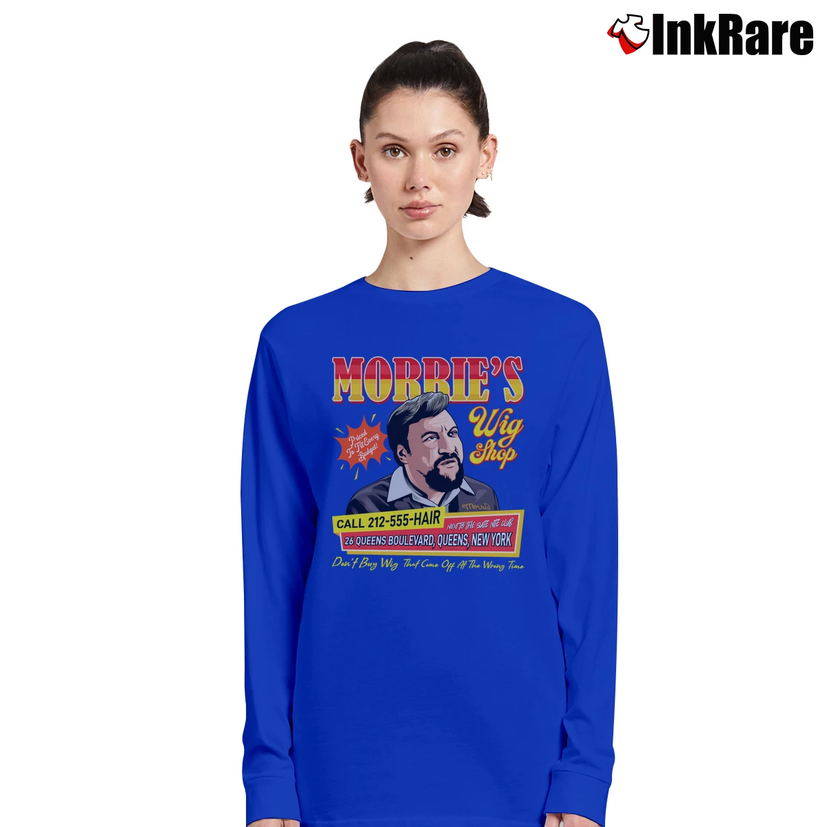 Women’s Goodfellas Morrie’s Wig Shop Long-Sleeve Top in royal blue | Sleek, Versatile, All-Season