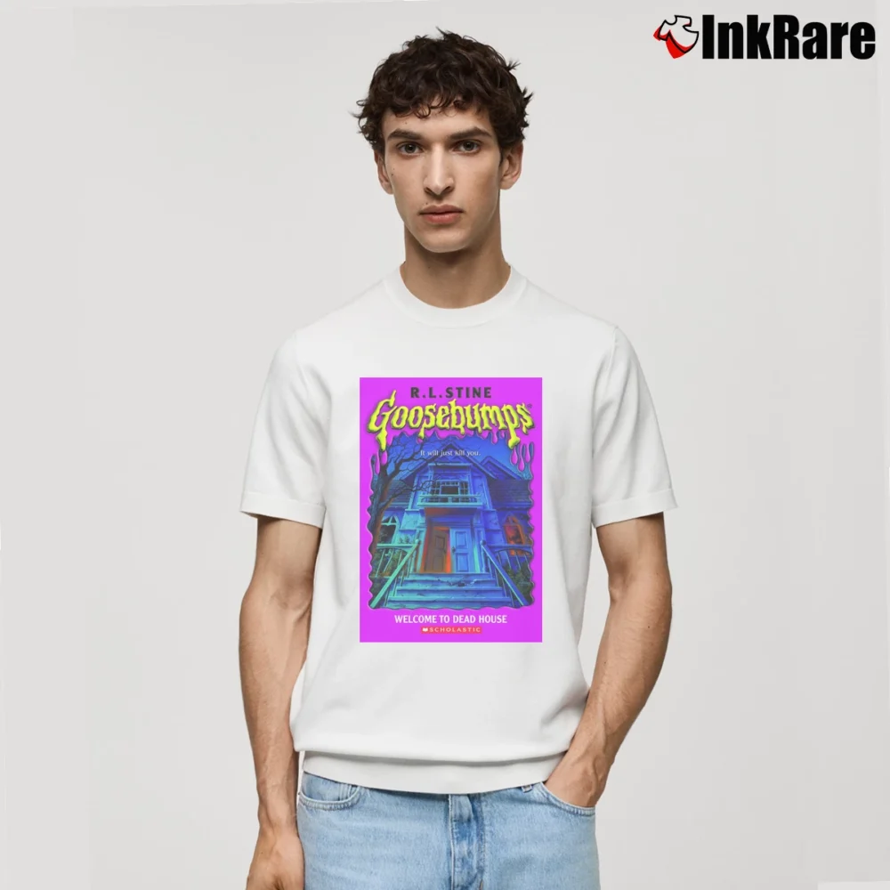 Men’s Goosebumps Dead House Champion Horror Classic T-Shirt in white | Soft, Breathable Everyday Wear