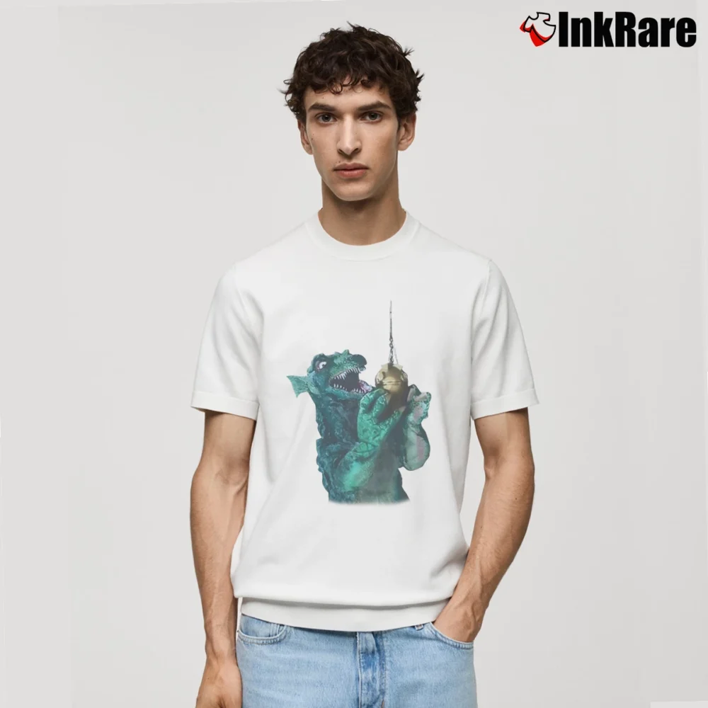 Men’s Gorgo Britain's Godzilla Fishing Monster Classic T-Shirt in white | Soft, Breathable Everyday Wear