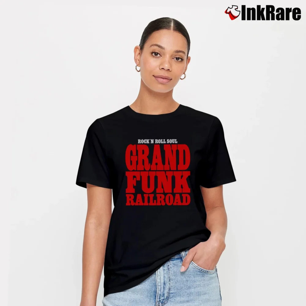 Women’s Grand Funk Railroad Classic Rock Signature T-Shirt in black | Soft, Flattering Fit