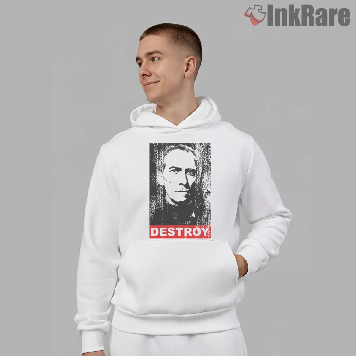 Grand Moff Tarkin Propaganda Style Shirt on white hoodie for men graphic tee