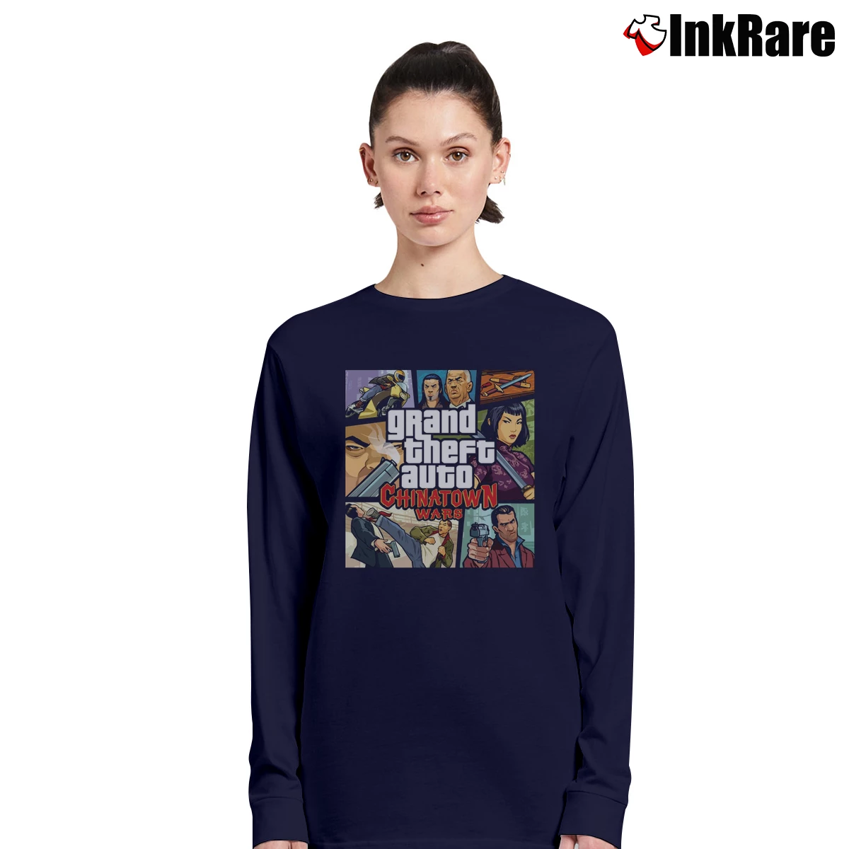 Women’s Grand Theft Auto Chinatown Wars Long-Sleeve Top in navy | Sleek, Versatile, All-Season