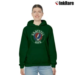 Women’s Grateful Dad Deadhead Fathers Cozy Hoodie in forest green | Warm, Structured, Stylish