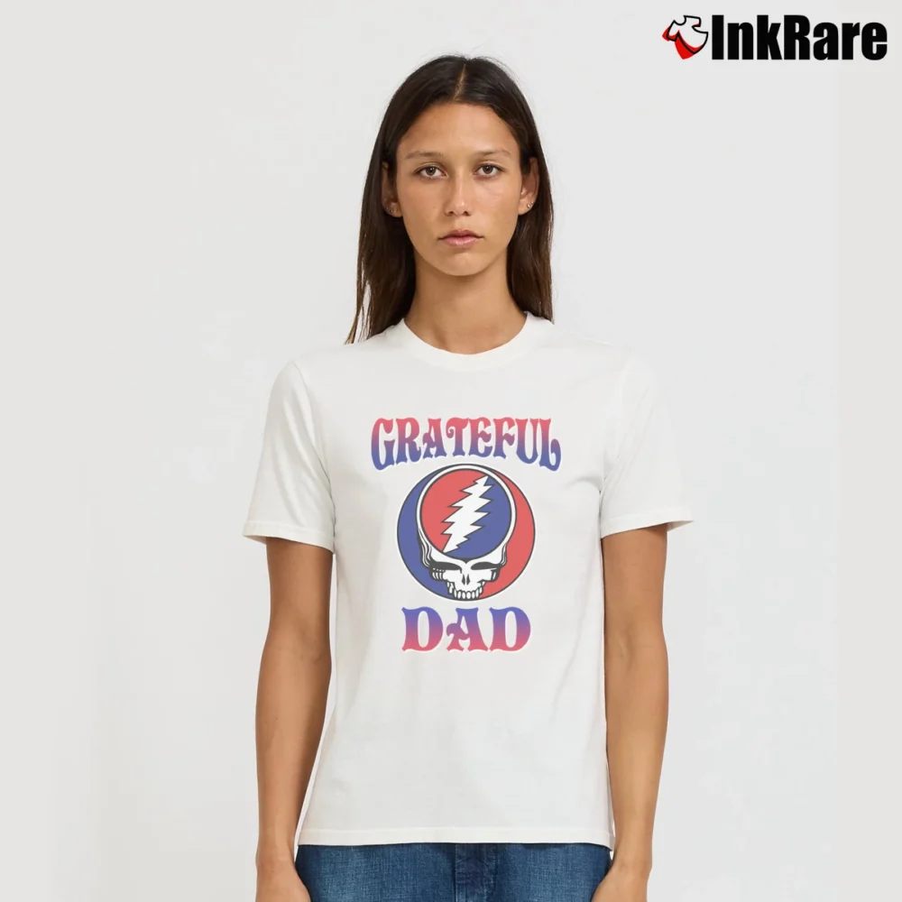 Women’s Grateful Dad Grateful Dead Fan Signature T-Shirt in white | Soft, Flattering Fit