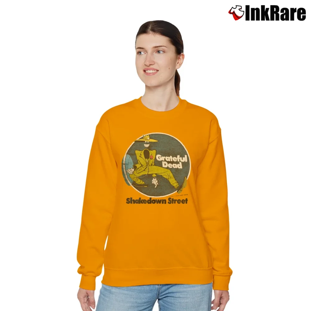 Women’s Grateful Dead 1970s Shakedown Street Promo Relaxed Sweatshirt in orange | Soft, Laid-Back Vibe