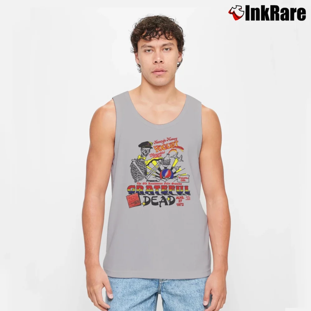 Men’s Grateful Dead 1972 Veneta Oregon Concert Classic Style Tank Top in sport grey | Breathable, Active-Friendly Design