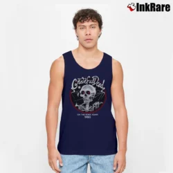 Men’s Grateful Dead 1980 On The Road Again Tank Top in navy | Breathable, Active-Friendly Design