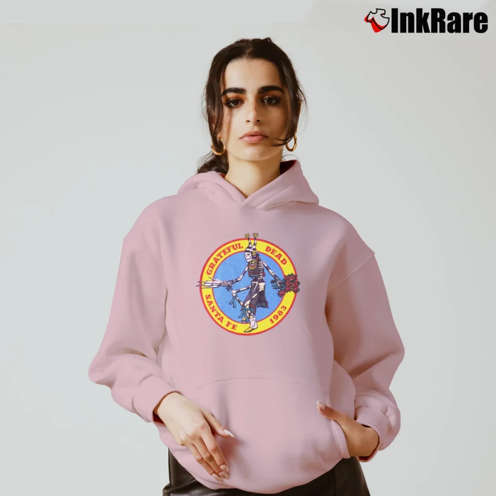 Women’s Grateful Dead 1983 Santa Fe Tour Cozy Hoodie in light pink | Warm, Structured, Stylish