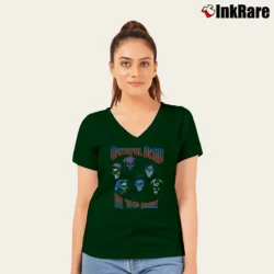 Women’s Grateful Dead 1987 In The Dark Touch Of Grey V-Neck Tee in forest green | Chic Neckline, Soft Texture