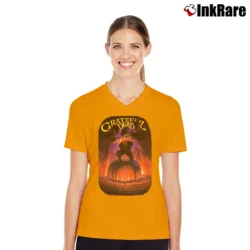 Women’s Grateful Dead 1988 King Kong Madison Square Garden V-Neck Tee in orange | Chic Neckline, Soft Texture